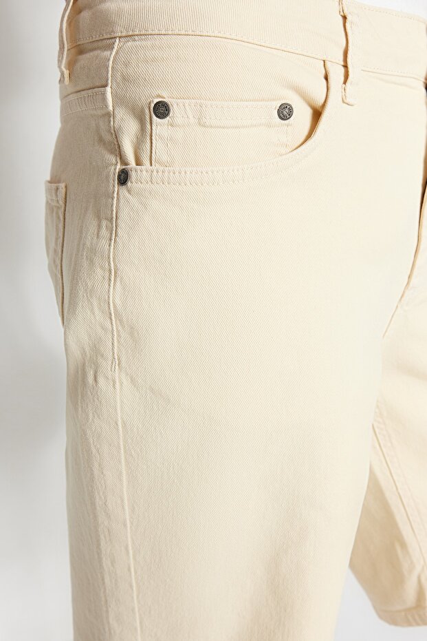 Bej Regular Fit Esnek Kumaş Denim Kot Şort & Bermuda TMNSS23SR00067 - 5