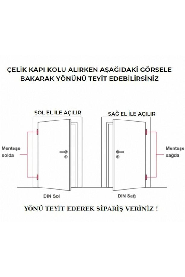 Osmanlı Yale Kapı Kolu Lüx Kare Aynalı Nikel Saten Sol Basar Tek Yön - 2