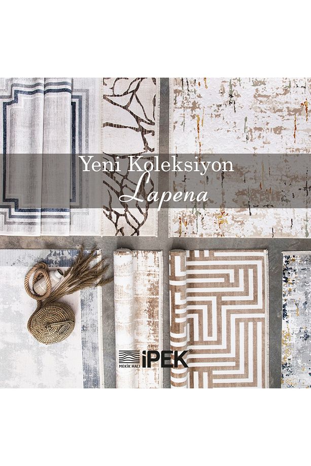 Lapena Ekru Modern Düz Desen Halı - 6