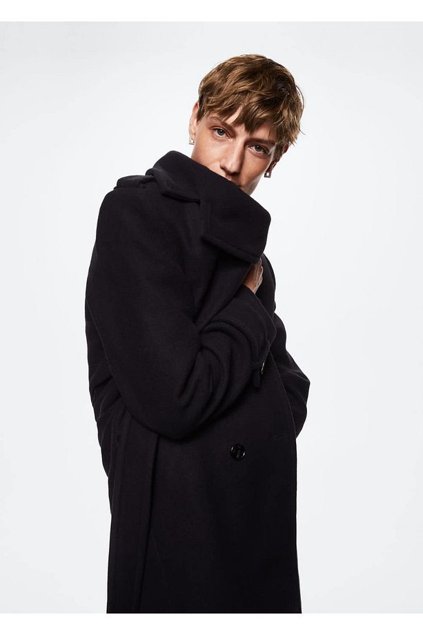 Oversize Saf Yün Trençkot - 5