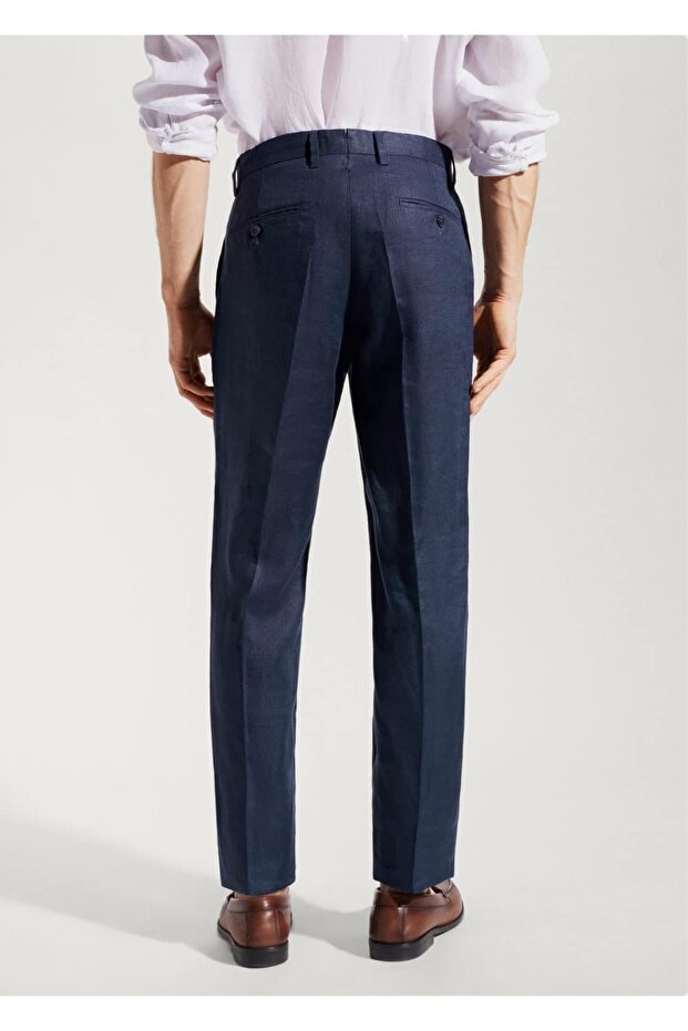 %100 Keten Pantolon - 4
