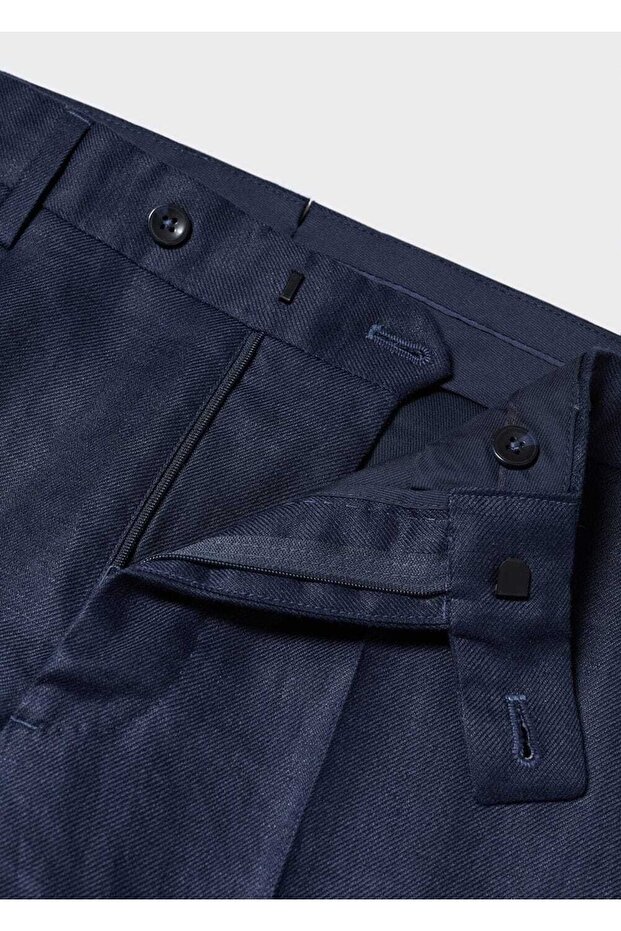 %100 Keten Pantolon - 7