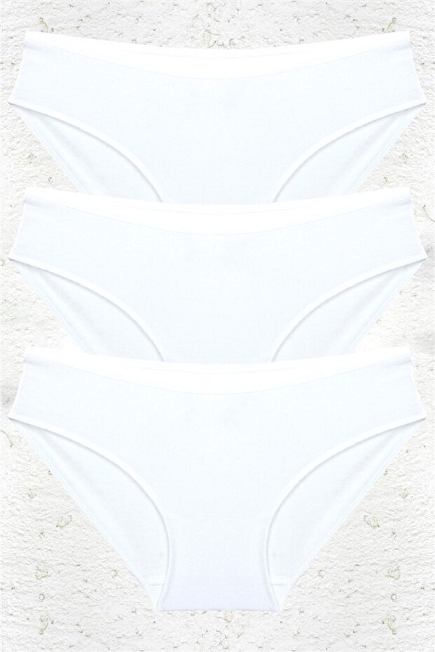3-Pack Women's White Modal Cotton High Quality Natural Kilot Bikini Panties