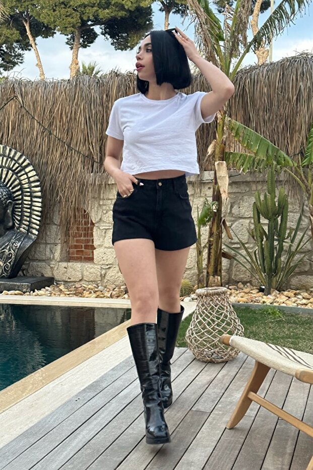 Βαμβακερό μπλουζάκι Basic Oversize Cut Crop - 6