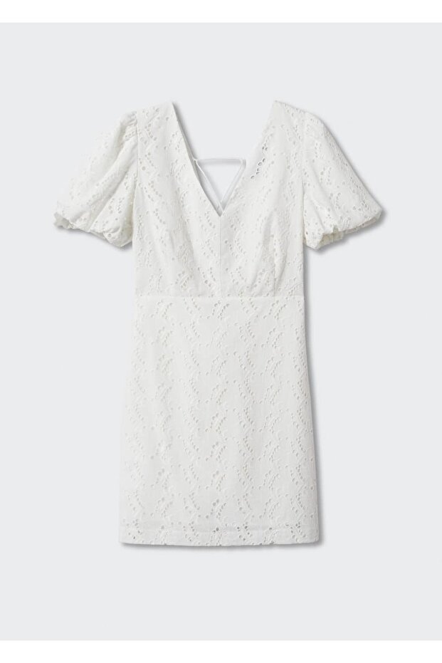 Pamuklu Sırtı Çapraz Elbise - 3