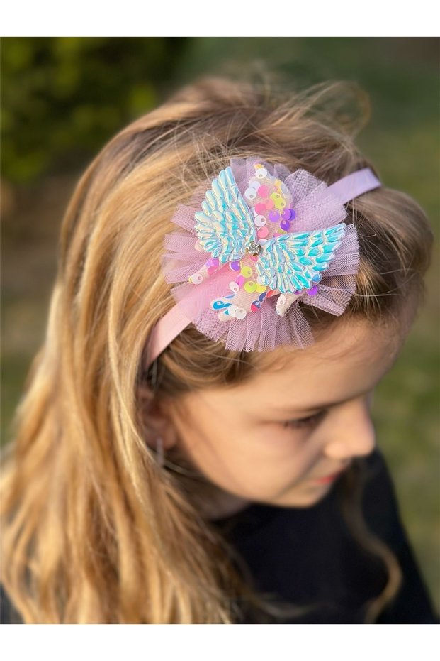 Design Luxury Jewelled Winged Shiny Unicorn Ornate Sequin Children's Crown Tulle Crown Pink Rainbow