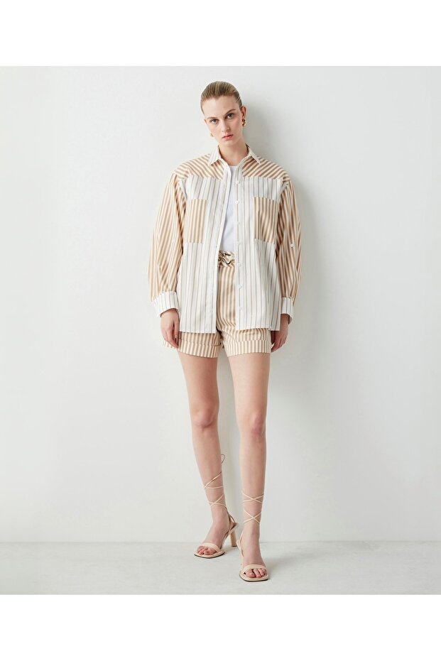 Çizgi Desen Gömlek - 1