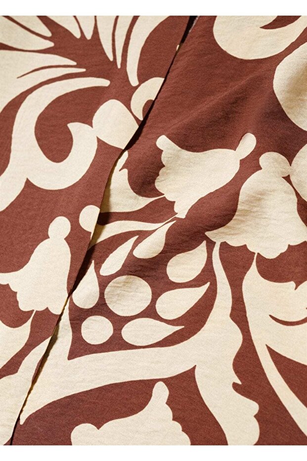 Desenli Dökümlü Kaftan - 6