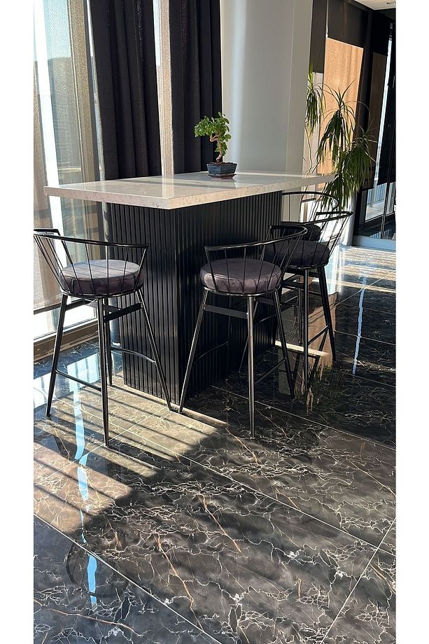 Özgün Tasarımı, Şıklığı Ile 65 Cm Oturumlu Bar Taburesi. - 1