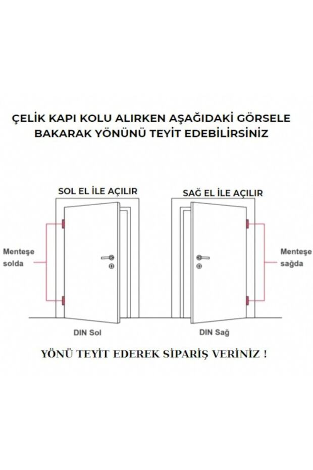 Rozetli Nikel Saten Çelik Kapı Kolu Yale Sağ Basar Tek Yön - 2