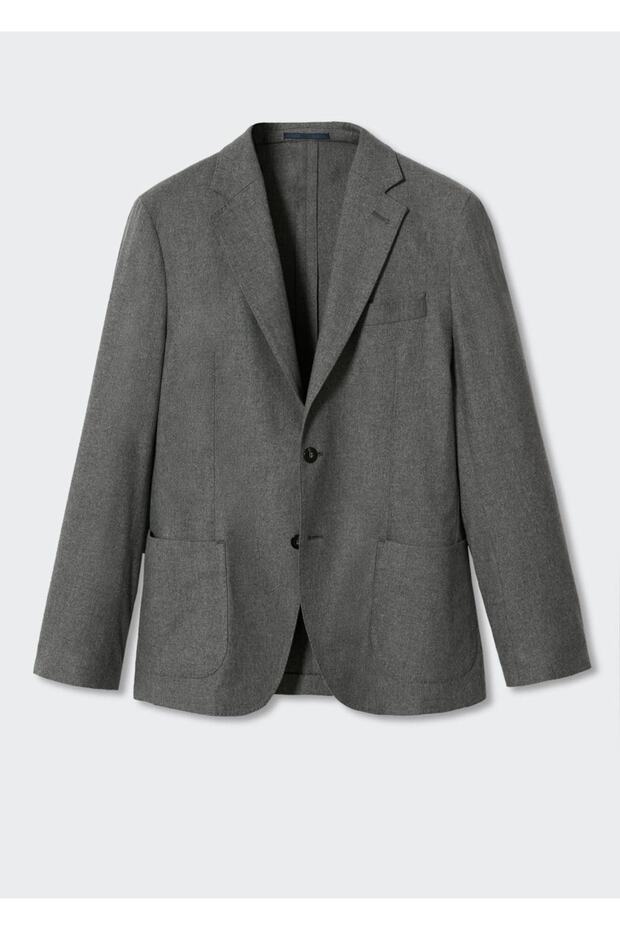 Slim Fit Wool Blazer Jacket - 3
