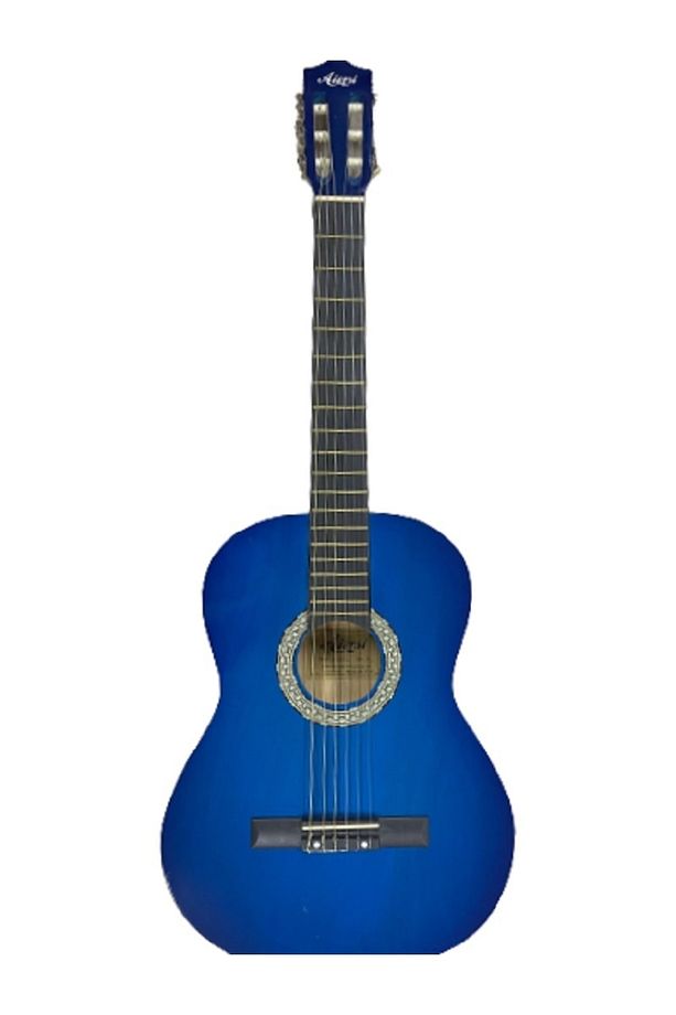 Klasik Gitar Tam Boy 4/4 Düz Mavi Sap Ayarlı Üst Kalite - 1