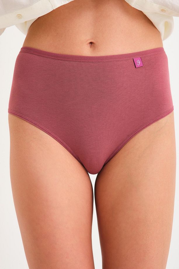 Pamuklu Yüksek Bel Tanga Külot Tekli -high Waist Thong Gül Kurusu - 3