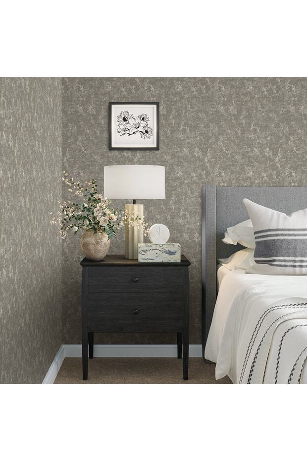 Seyyah 1304-5 Plain Patterned Wallpaper (grey) - 1