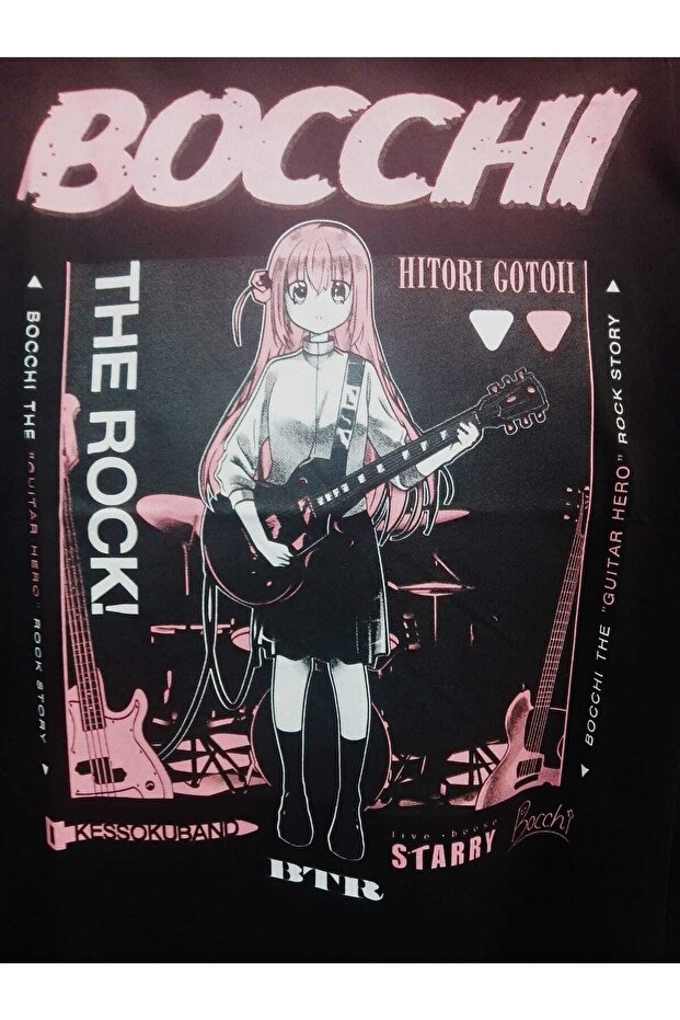 Bocchi The Rock - تي شيرت بنمط الرسوم المتحركة