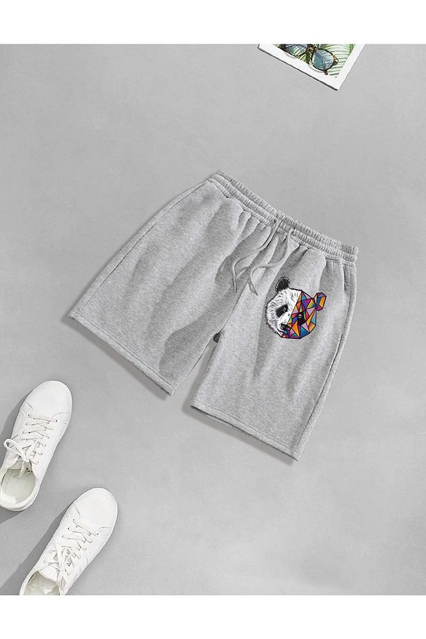 Unisex Panda Baskılı Şort - 1