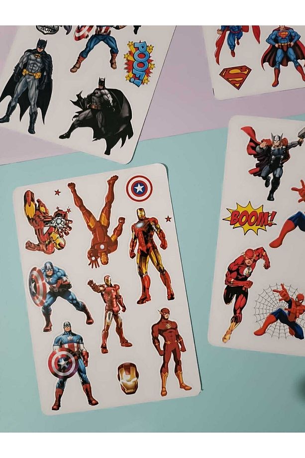 Süper Kahramanlar Hulk Örümcek Adam Ironman Etiket Sticker - 4