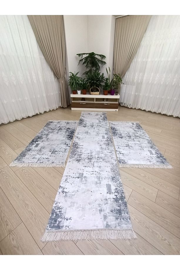Yatak Odası Halısı Seti 3 'lü Yatak Odası Halı Takımı 2 Adet 80x150 1 Adet 80x300 Cm Halı Seti - 1