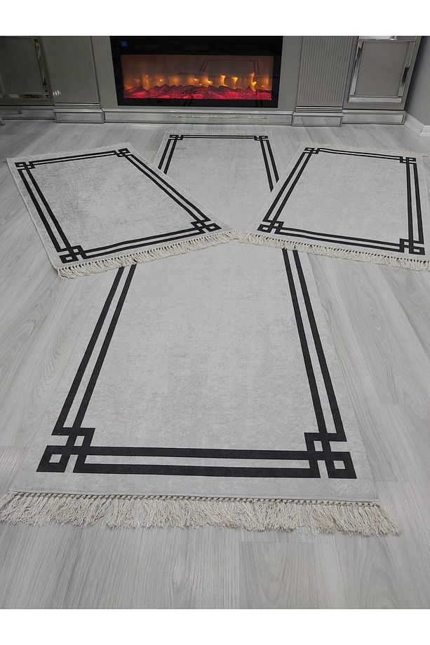 Kaymaz Taban Halı Seti 3 'lü Yatak Odası Yolluk Takımı 2 Adet 80x150 1 Adet 80x300 cm - 1