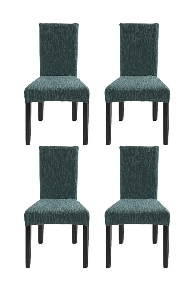 Sandalye Örtüsü Streçli Lastikli Çubuk Desen Jakarli Kumaş Esnek Salon Sandalye Kılıfı Tek Adet. - 3