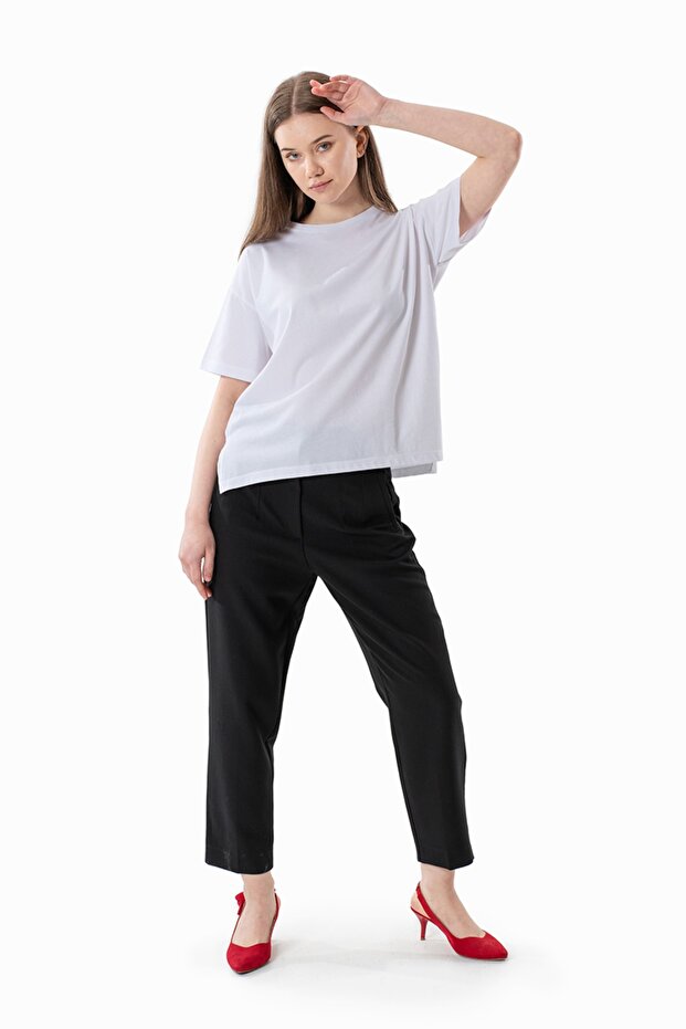 Pamuklu Oversize Basic T-shirt - 3
