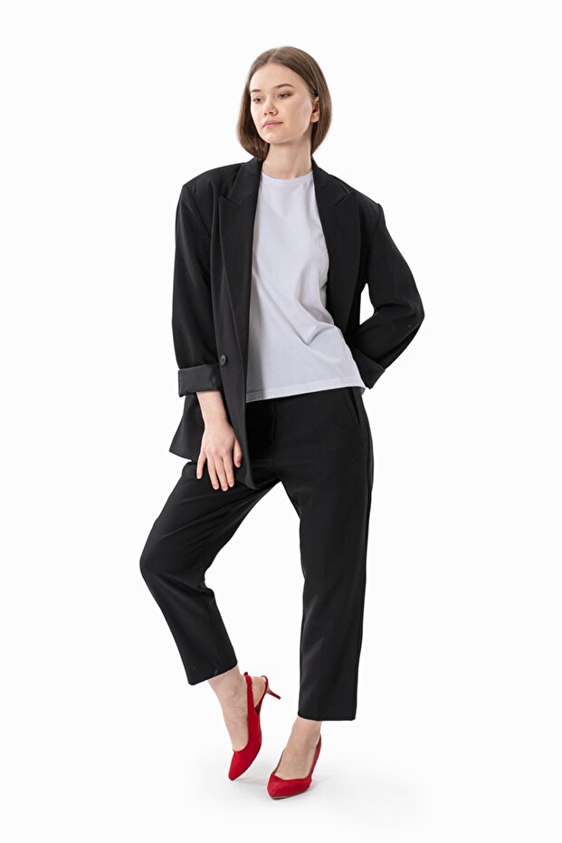 Pamuklu Oversize Basic T-shirt - 4