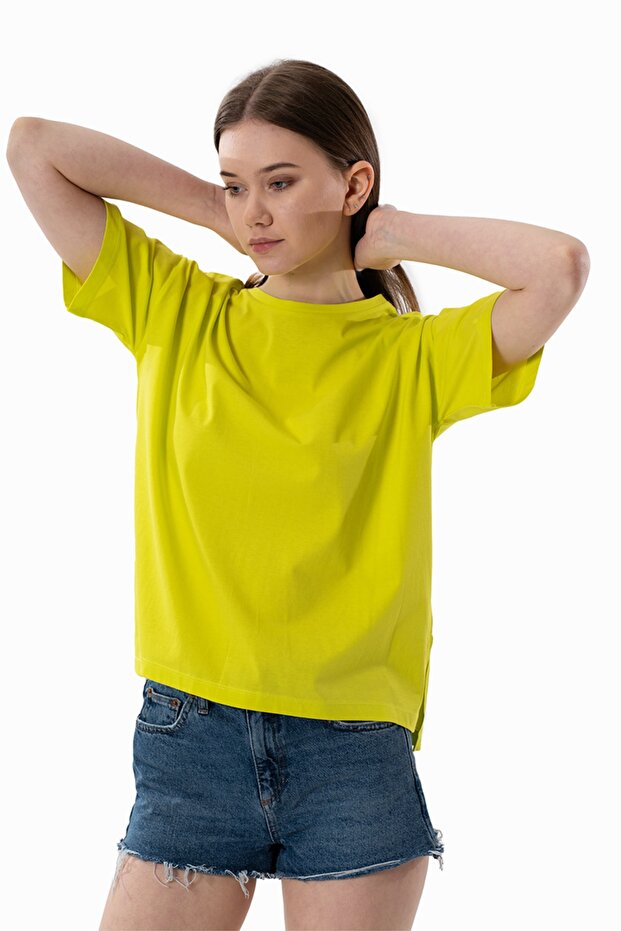Pamuklu Oversize Basic T-shirt - 1