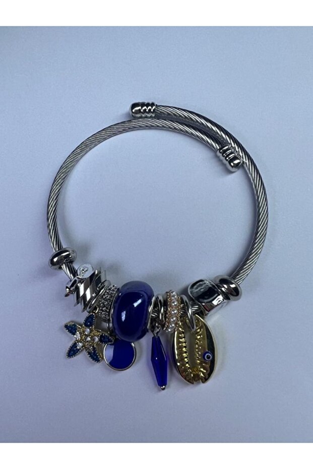 Model Silver Steel Bracelet with Starfish Figure