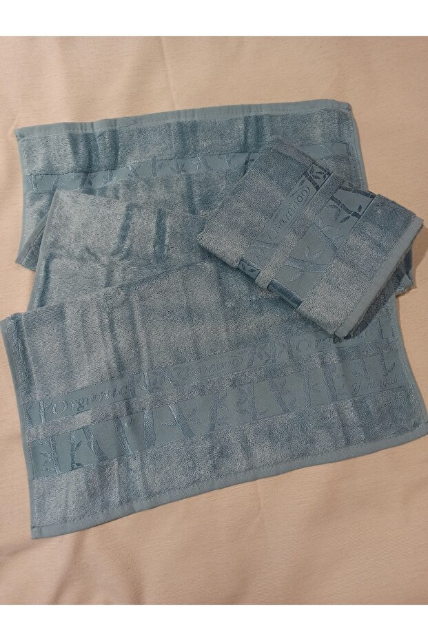 Pack of 2 First Quality Bamboo 50X90 Hand & Face Towels -Mint