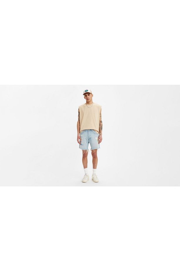 501® '93 Erkek Jean Şort - Light Indigo Destructed - 1
