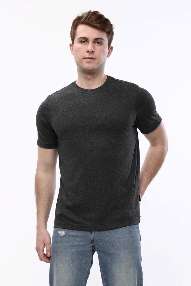 Men's T-Shirt Crew Neck 100% Cotton Anthracite
