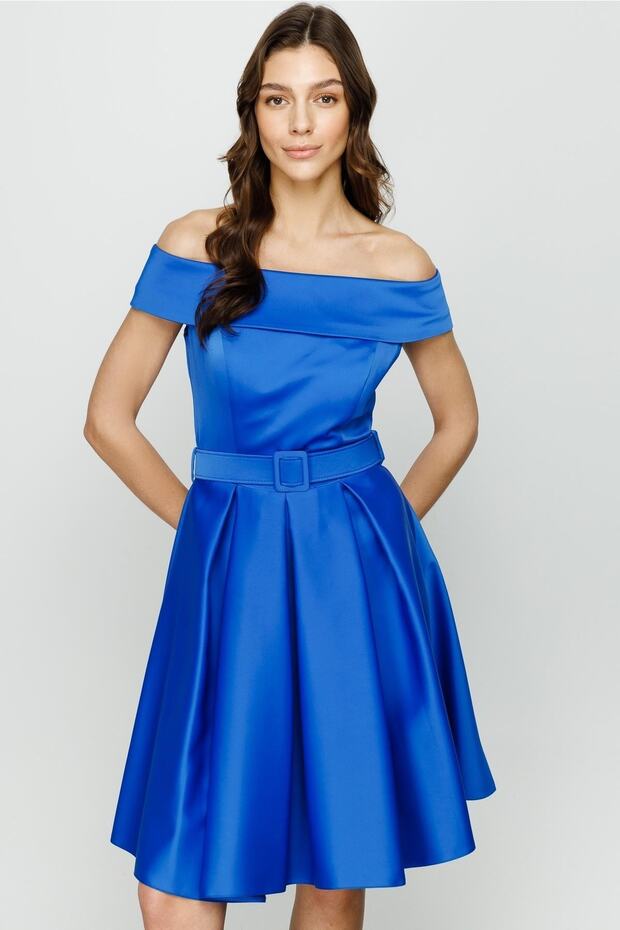 Kayık Yaka Elbise - 2