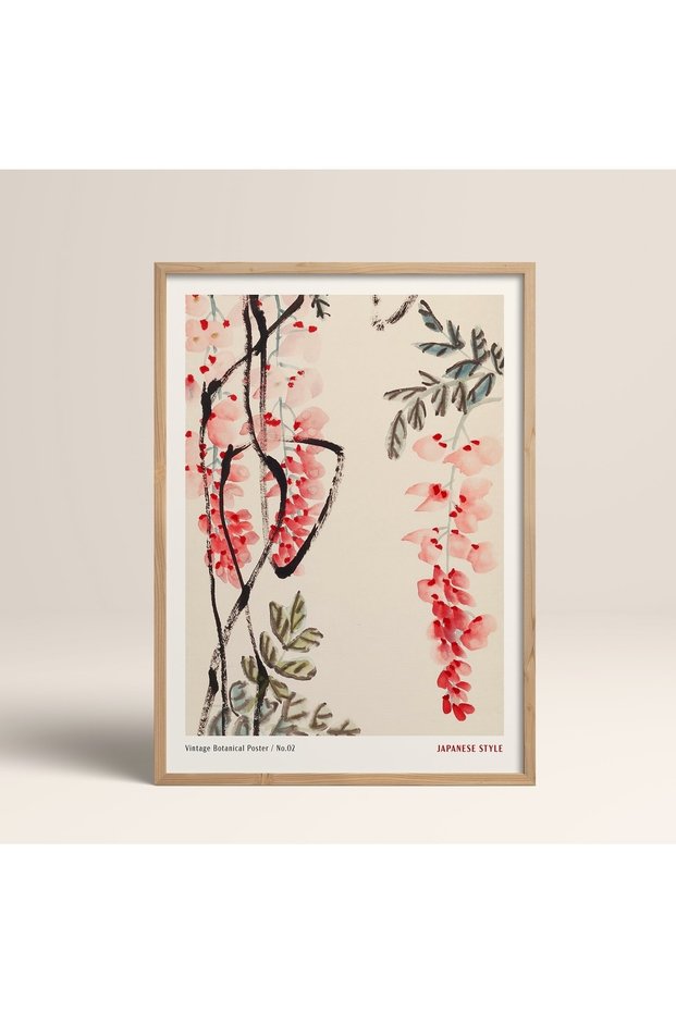 Framed Japanese Style Nanbara Sakujiro Painting 30X40Cm 40X60Cm 50X70Cm Black White Wood Jpn047