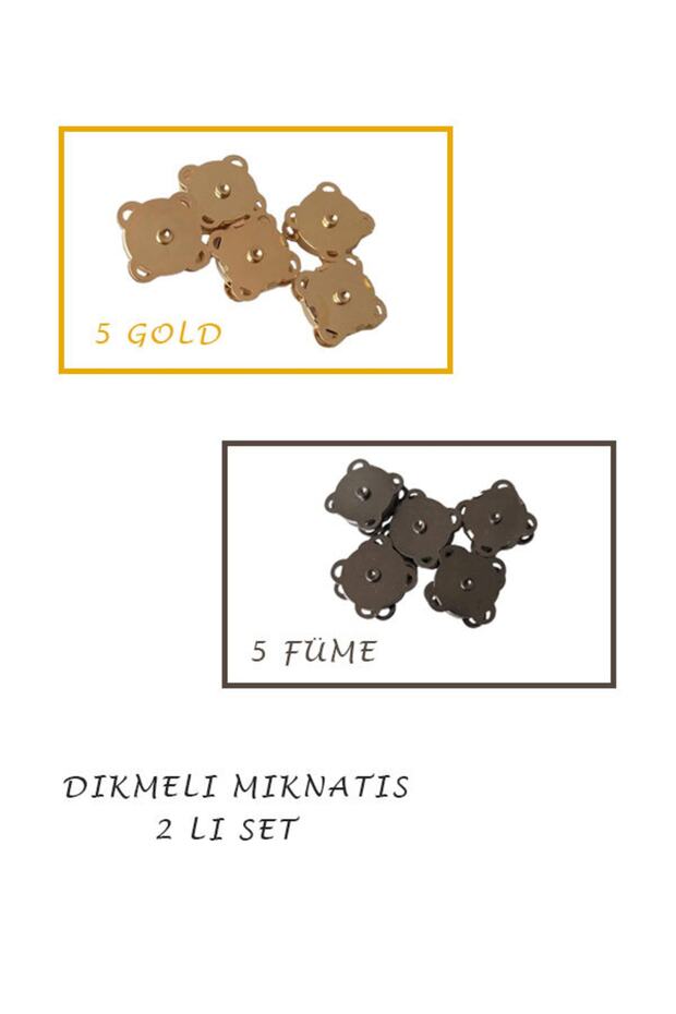 Magnet Studded on Knitted Bag 5 Gold + 5 Smoked 2 Pack