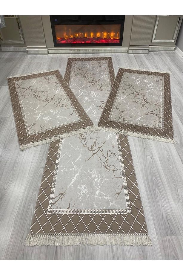 Kaymaz Taban Halı Seti 3 'lü Yatak Odası Yolluk Takımı 2 Adet 80x150 1 Adet 80x300 cm - 1