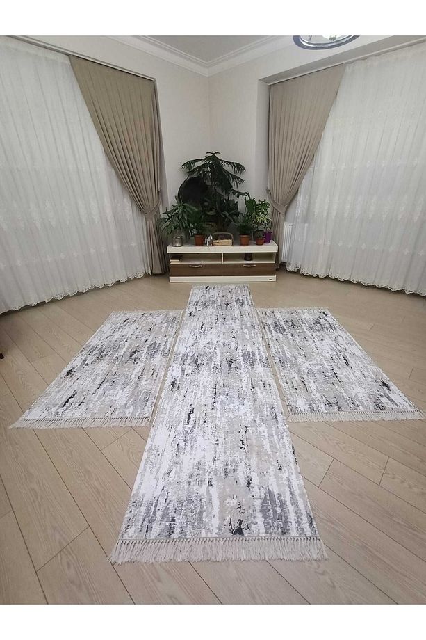 Kaymaz Taban Halı Seti 3 'lü Yatak Odası Yolluk Takımı 2 Adet 80x150 1 Adet 80x300 cm - 1