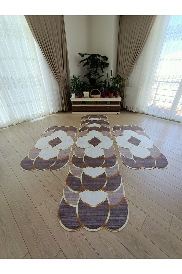 Yatak Odası Halısı Seti 3 'lü Yatak Odası Halı Takımı 2 Adet 80x150 1 Adet 80x300 Cm Halı Seti - 1
