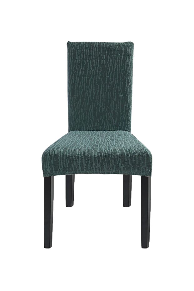 Sandalye Örtüsü Streçli Lastikli Çubuk Desen Jakarli Kumaş Esnek Salon Sandalye Kılıfı Tek Adet. - 1