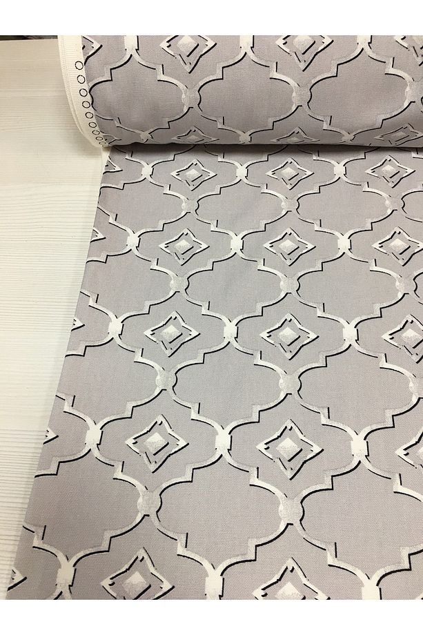 Döşemelik Pamuklu Desenli Metrelik Keten Kumaş - 1