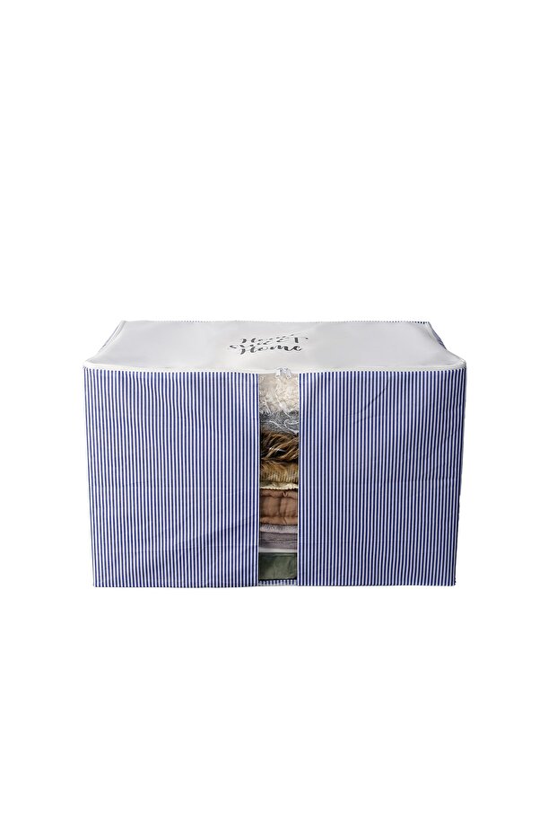 Washable Cotton Home Sweet Home Blue Line Gray Writing Organizer Mega Size Storage 64x64x74cm D76