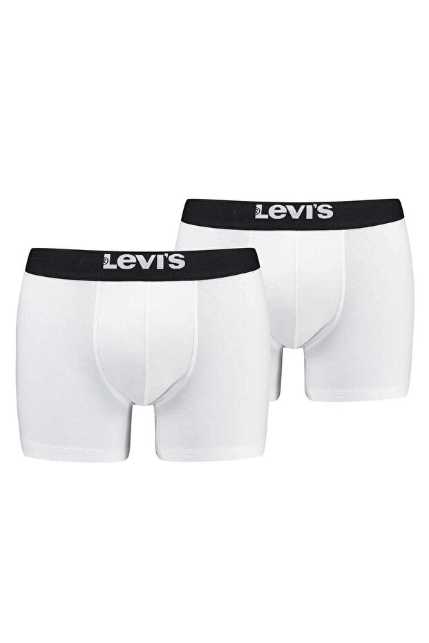 LEVI´S Herren Boxer Şort, 2'li Paket - Solid Basic Boxer Külot Organik, Logobund