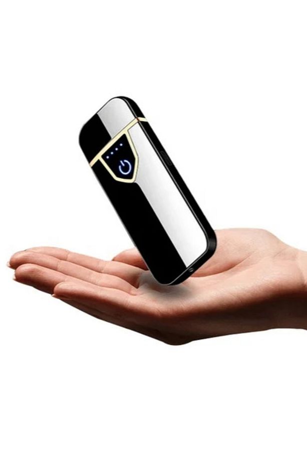 Dokunmatik Ekranlı Şarjlı Çakmak Siyah Usb Çakmak - 6