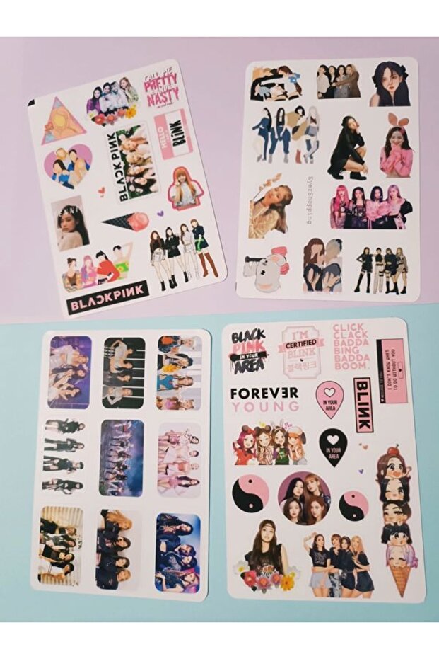 Black Pink Label Sticker Set