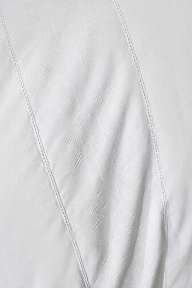 White Collection Puff %100 Pamuk Çift Kişilik Nevresim Takımı Beyaz - 7