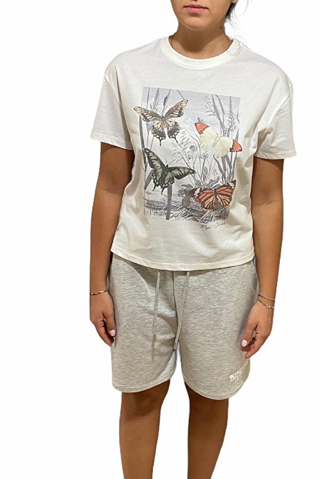 Unisex Cepli Gri Dokuma Şort - 2