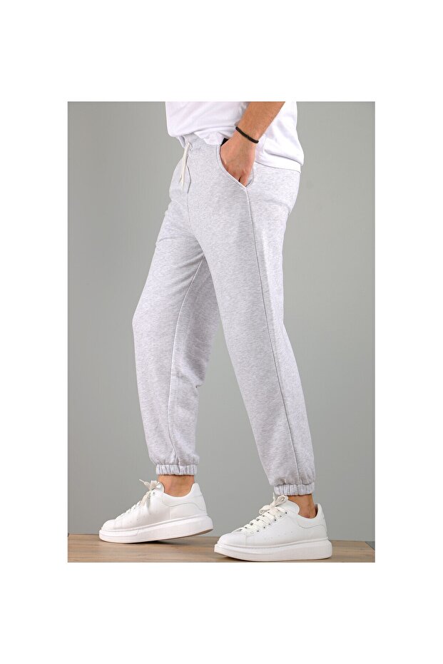 Lastikli Şardonsuz Üç Iplik Unisex Eşofman Altı - 2