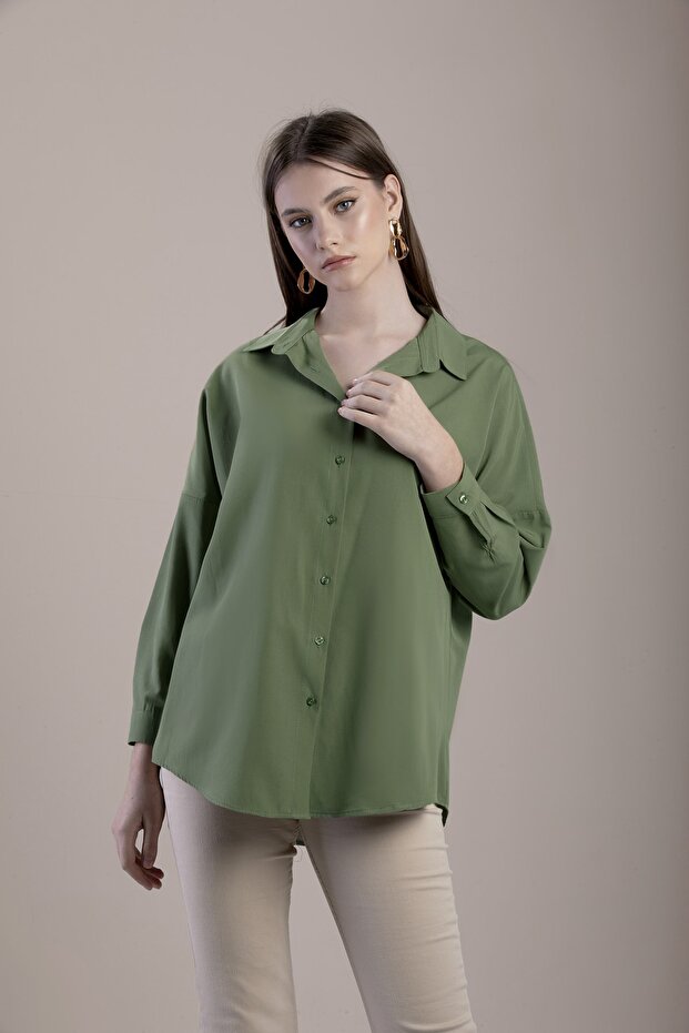 Women's Basic Oversize Shirt P21s110-5260