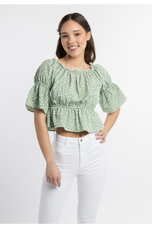 Bluse mit Herzchenprint - 3