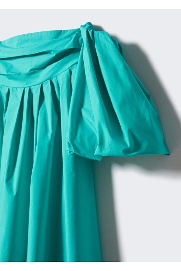 Balon Kollu Midi Boy Elbise - 5