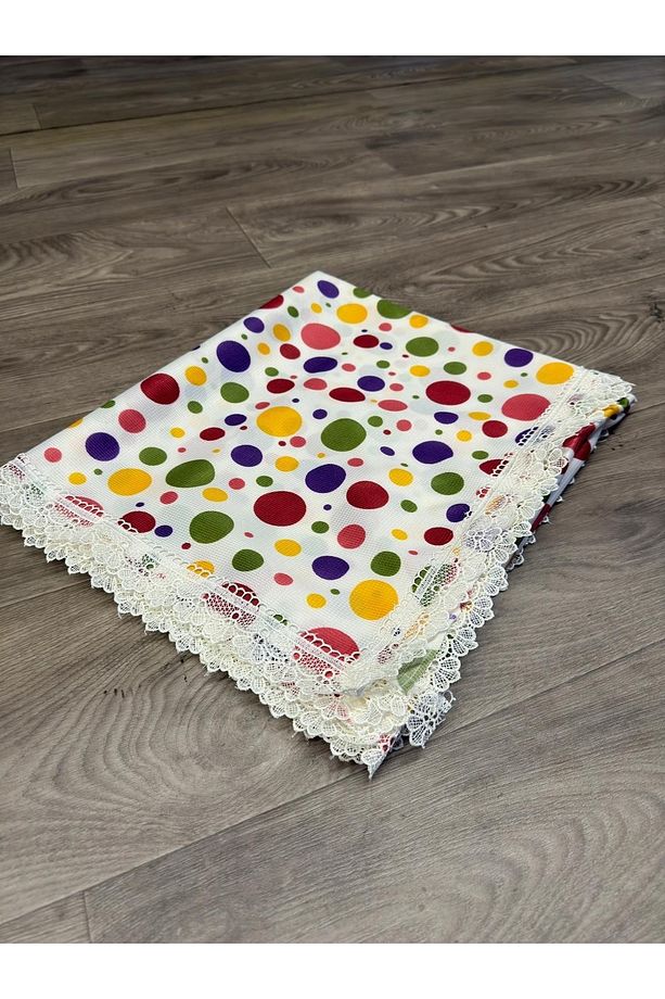 Leke Tutmaz Puantiteye Desenli Sofra Bezi, Piknik Örtüsü, Masa Örtüsü 140x175 Ölçü - 1